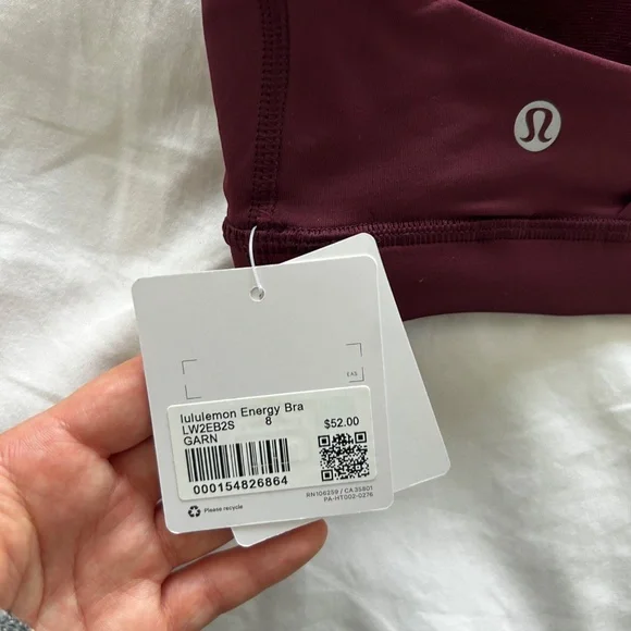 Lululemon Energy Bra size 8 in Garnet, medium support - Picture 3 of 3